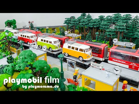 Fahrt ins Spielvergnügen: VW T1 Bullis auf dem Playmobil Zug!