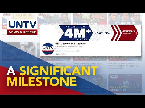 UNTV News and Rescue marks 4M subscribers on Youtube