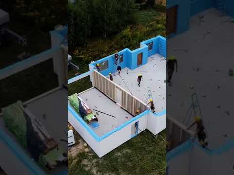 Montaż domu prefabrykowanego #architektura #budowadomu #budownictwo #budujemydom #home