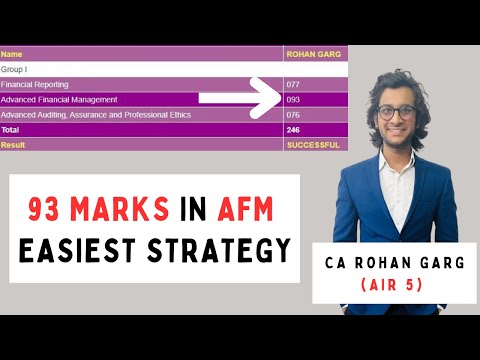 93 Marks😱 in CA Final AFM | Must Watch | Easiest Strategy | CA Rohan Garg (AIR 5)