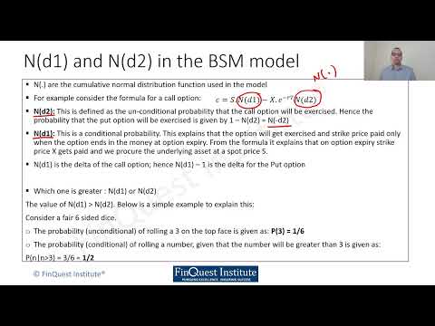 N(d1)and N(d2) in Black Scholes formula