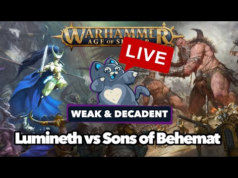 NEW Lumineth Realmlords vs  NEW Sons of Behemat - Age of Sigmar Battle Report