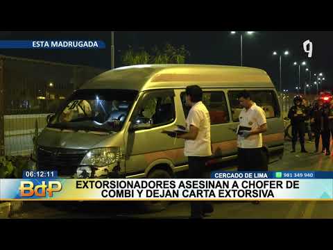 Cercado de Lima: asesinan a balazos a conductor y dejan carta extorsiva (1/2)