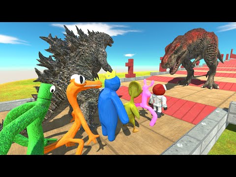 Carnivores Dinosaurs Climb Challenge | Godzilla 2021 VS Rainbow Friends