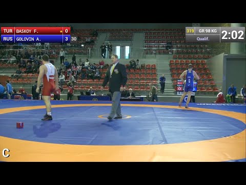 Qualification GR - 98 kg: Fatih  BASKOY (TUR) df. Alexander  GOLOVIN (RUS), 6-1