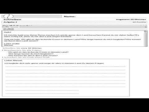 ÖSD A1 │ SCHREIBEN │ Letter writing (A1 german exam) Nr.13