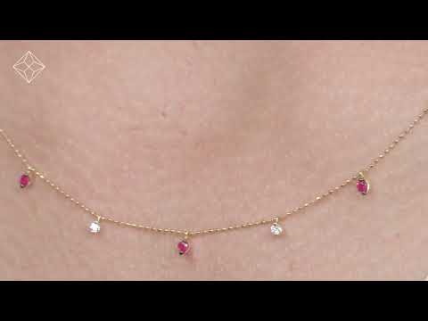 RUBY AND DIAMOND NECKLACE IN 18K WHITE GOLD VERSION - VIVARA COLLECTION - D3525-TY