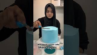 Sharp edges for whipping cream cake | how to get sharp edges for cream cakes | easy cakes