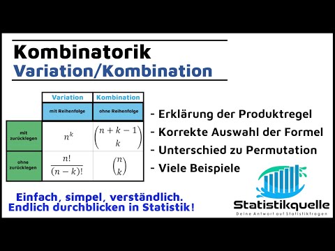 Kombinatorik - Variation/Kombination - einfach erklärt