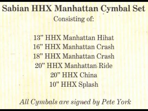 Pete York Sabian HHX Manhattan Cymbal Set image 14