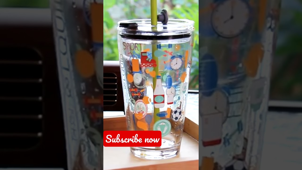 Glass tumbler with straw | Darbar online | #shorts