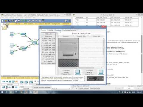 CCNA2 9.2.1.11 Packet Tracer Configuring Named Standard ACLs
