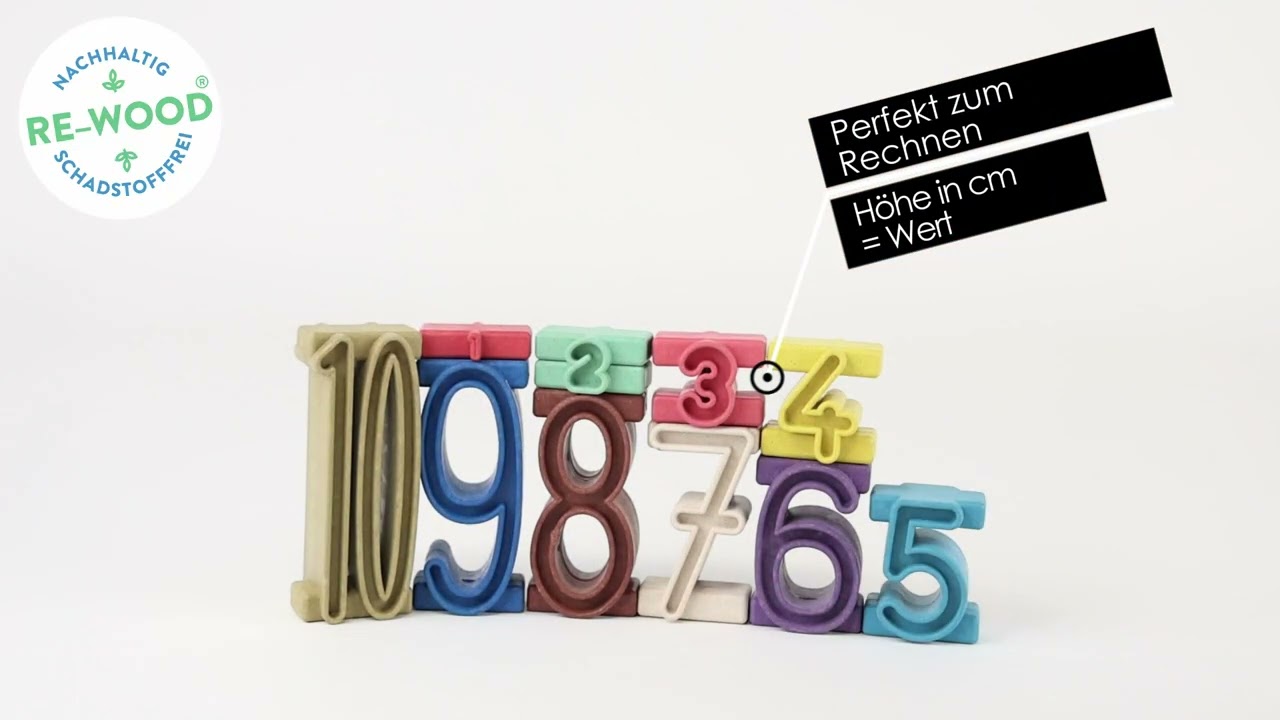 Wissner Dřevěná sada stohovacích čísel 11 ks