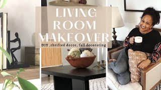 Living Room Makeover using ONLY Flipped Furniture +Thrifted Home Decor & Fall Decorating🍂