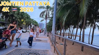 Pattaya Evening Vibe 🇹🇭 Walking Jomtien Second Road to Beachfront Soi 7 (4K POV)