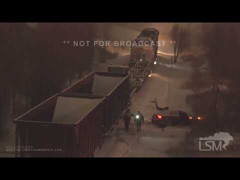 02-01-2022 Colorado Springs, CO Car Slides off Hill Crashes into Train-Truck Hits Curb-Heavy Snow