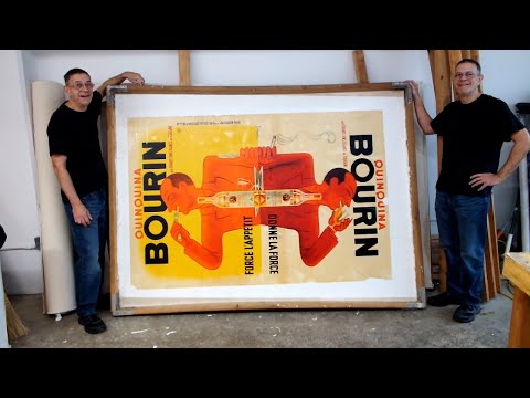 LINEN BACKING Quinquina Bourin - Bellenger 1936 French Double-Poster Fix