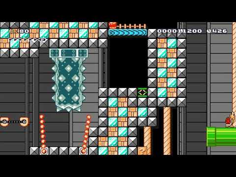 SMB4R W6 Bowser Base- 1 ⚡️ by Riley W ⚡️ SUPER MARIO MAKER Raw GAMEPLAY