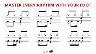The Ultimate KICK DRUM Workout โ Master Every Common Rhythm ๐ฅ๐ถ (Play-Along Sheet Music โ 60 BPM) The Ultimate KICK DRUM Workout โ Master Every Common Rhythm ๐ฅ๐ถ (Play-Along Sheet Music โ 60 BPM)