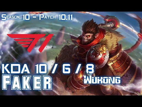 T1 Faker WUKONG vs SYLAS Mid - Patch 10.11 KR Ranked