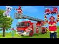 The Kids Rescue A Cat With A Real Fire Truck