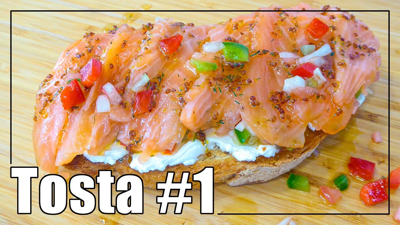 Receta TOSTADA de SALMON saludable ►Recetas COMIDAS y CENAS FACILES ✅ Salmon recetas