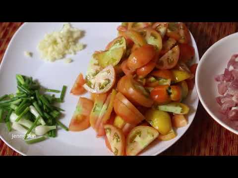 How To Fry Tomatoes With Pork - Cambodian Cooking Style - Fast And Easy Food