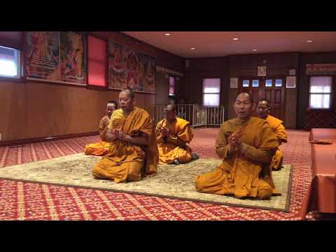 Monks Chanting at Khmer Kampuchea Krom Buddhist Temple
