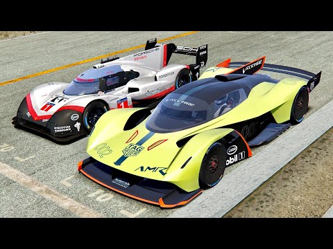 Aston Martin Valkyrie AMR Pro vs Porsche 919 EVO - Drag Race