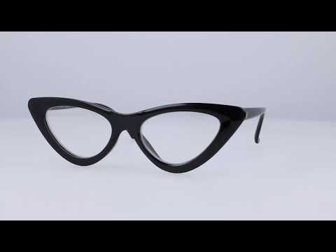 Damskie czarne okulary zerówki kocie 3705-1