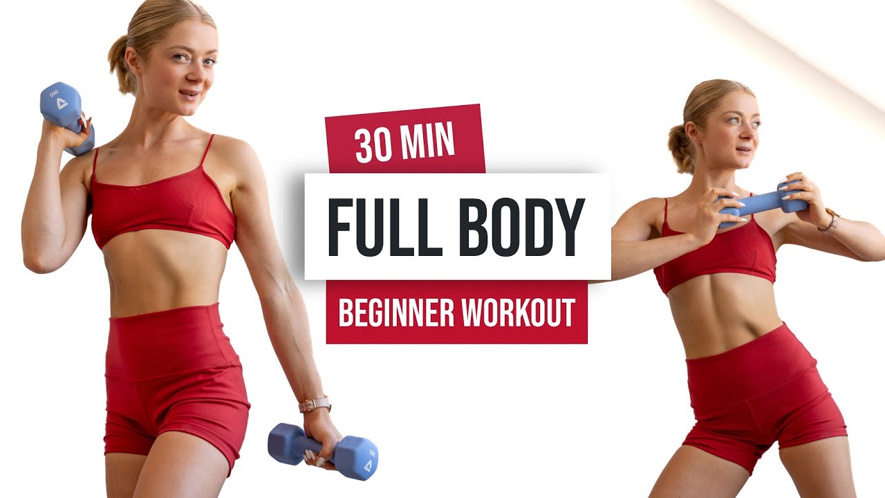 30 MIN FULL BODY HIIT Workout For Beginners - With Weights - Home Workout, No Repeats
