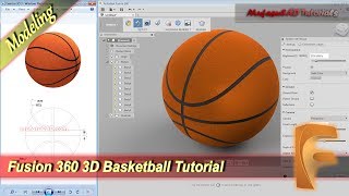 Fusion 360 3D Modeling Basketball Design Tutorial Practice Exercise 17
