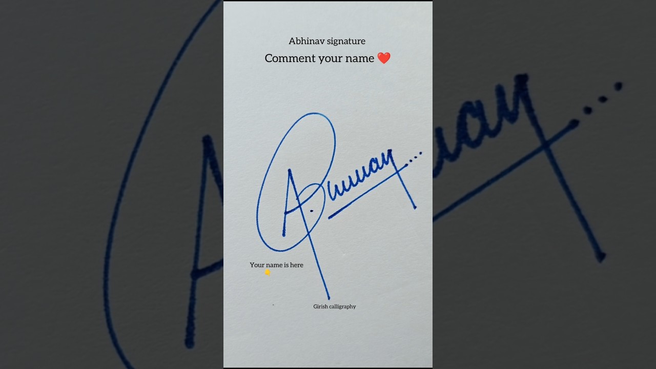 Abhinav signature style 💖 #signature #shorts