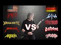 American Big 4 VS German Big 4 (Guitar Riffs Battle)