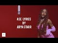 Ayra Starr - Ase (Video lyrics)