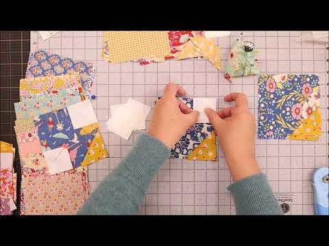 Flower Quilt Block using charm squares