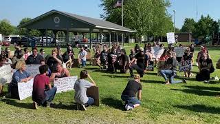 Taking a knee after marching in Van Wert