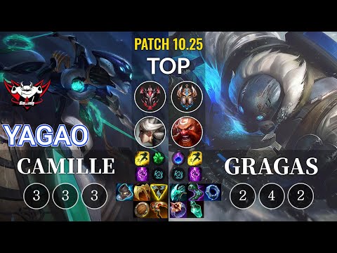 JDG Yagao Camille vs Gragas Top - KR Patch 10.25