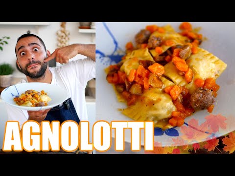 Agnolotti di carne con ZUCCA e FUNGHI🎃