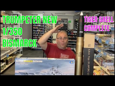 Trumpeter 1/350  Bismarck brand new kit review plus bonus building the 1/1 Tiger Shell