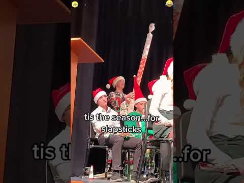 Legendary Slapstick Moment 🎄🥁#friends #band #percussion #sleighride #christmas