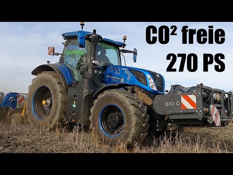 Biogas tractor in field use 😮 New Holland T7.270 Methane Power 💪