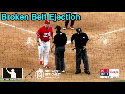 MiLB Ejection - Umpire Taka Matsuda Ejects Bats Manager Pat Kelly While Replacing a Broken Belt