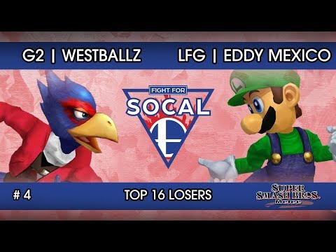 Fight For SoCal 4 - G2 | Westballz (Falco) VS LFG | Eddy Mexico (Luigi) - SSBM - Top 16 Lsrs (Rd 3)
