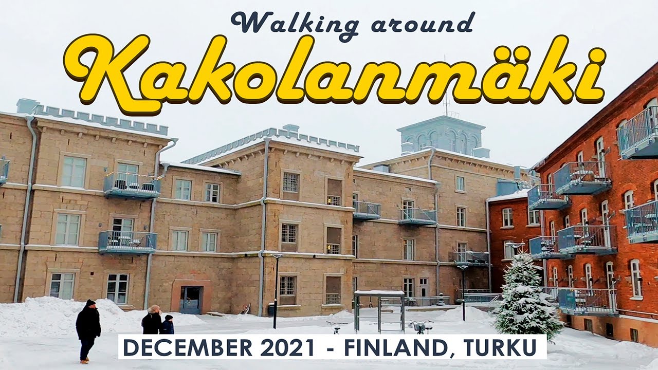 Turku Walk: Kakolanmäki & Funicular ride, December 2021, Finland [4K]