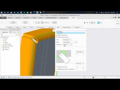 Video-35 How to use Relief command in creo parametric Sheet Metal Work @CAD-MastersPTC creo
