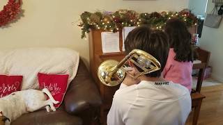 Hark the Herald Angels Sing on trombone and piano