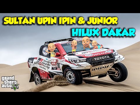 TOYOTA HILUX DAKAR BALAP Sultan Upin Ipin & JUNIOR KENCANG PARAH - GTA V Sultan Upin ipin Terbaru