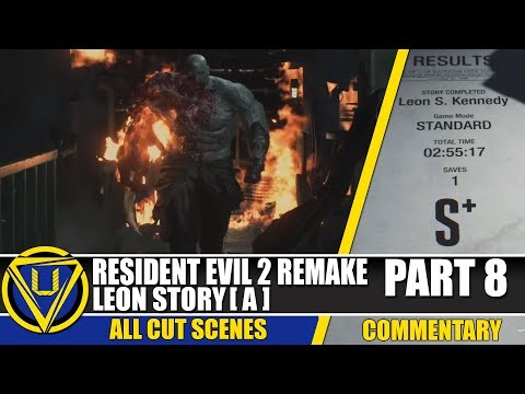 RESIDENT EVIL 2 REMAKE Walkthrough Part 8 - LEON STORY S+ RANK