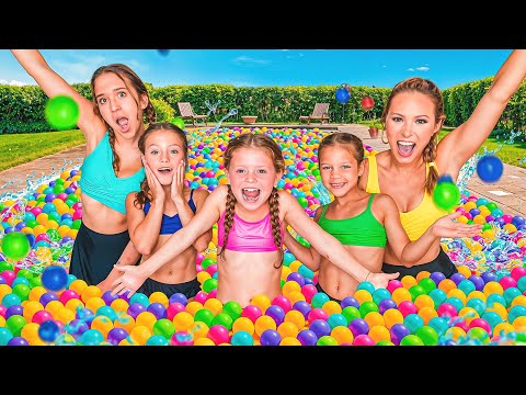 BALL PIT SWIMMING POOL OLYMPICS COLOR CHALLENGE 😱🌈 @HallieOnStage114 @agset211  @leiragirlperforms